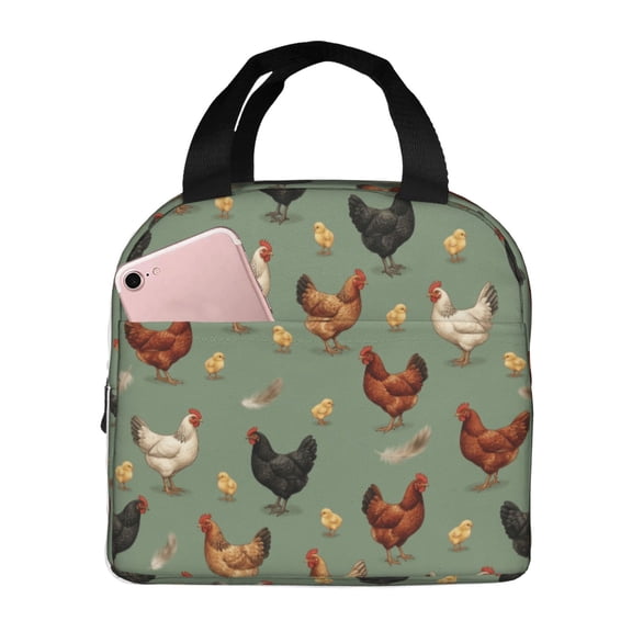 Chicken Lunch Bag For Women Men, Insulated Reusable Lunch Tote Bag, Large Capacity Lunch Box For Work, Leakproof Cooler Lunch Bag For Office Picnic Travel