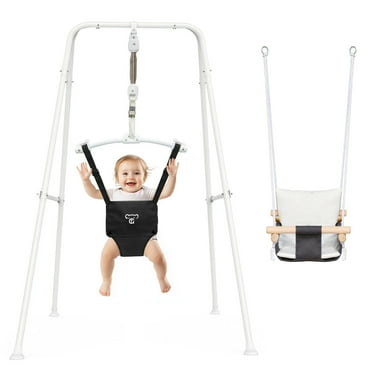 G TALECO GEAR 2 in 1 Baby Swing Outdoor, Baby Jumpers and Bouncers, Indoor Toddler Swing for Baby up to 3 Year, White