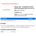 thumbnail image 2 of Exhaust Line - Compatible with 2001 - 2005 Ford Explorer Sport Trac 4.0L V6 2002 2003 2004, 2 of 2