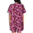 thumbnail image 3 of Naloa Orchids Flowers Women's Short-Sleeved Pajama Set, Loungewear, Summer pajamas, Breathable Cozy - X-Large, 3 of 9