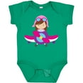 thumbnail image 3 of Inktastic Pilot Girl, Airplane, Plane, Flying, Brown Hair Girls Baby Bodysuit, 3 of 5