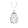 thumbnail image 2 of Gold Filigree Oval Teardrop Statement Pendant Openwork Clover Choker Necklace, 2 of 8