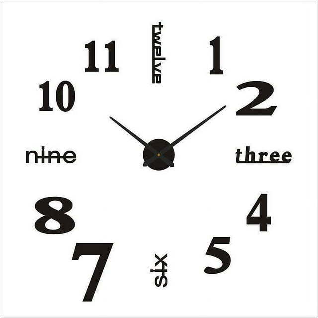 reloj murale bricolage reloj murale 3d moderne pour cadeaux de dcoration de office domicile (negro)