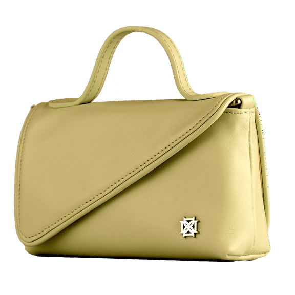 DOMINIE Crossbody Handbag /Clutch Purse Light Green Leather With Removable Shoulder Strap Unisex Raquel