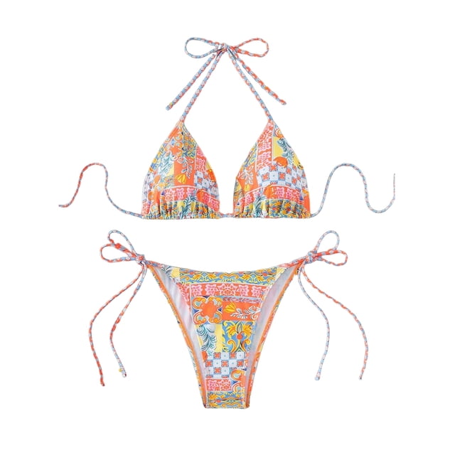 Traje de baño halter Bikini ZAFUL Triangle de 2 piezas para mujer