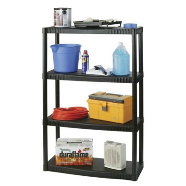 Plano Molding 4 Shelf Shelving Unit 34.25"x 14.5" Black