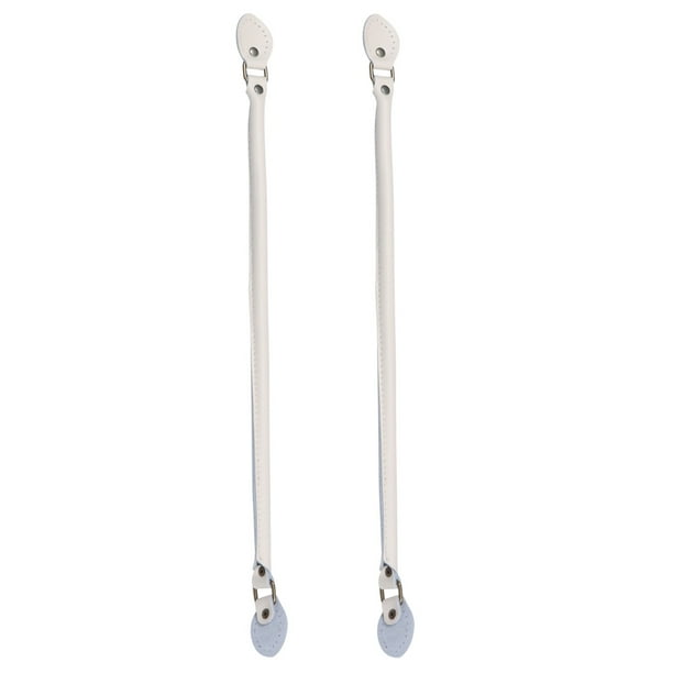 1 par de bolsos de cuero de piel de vaca de 50 cm con asas DIY Bolsa de coser de repuesto Correa de repuesto Espesar cinturón para mujer Bolsa (blanco beige)