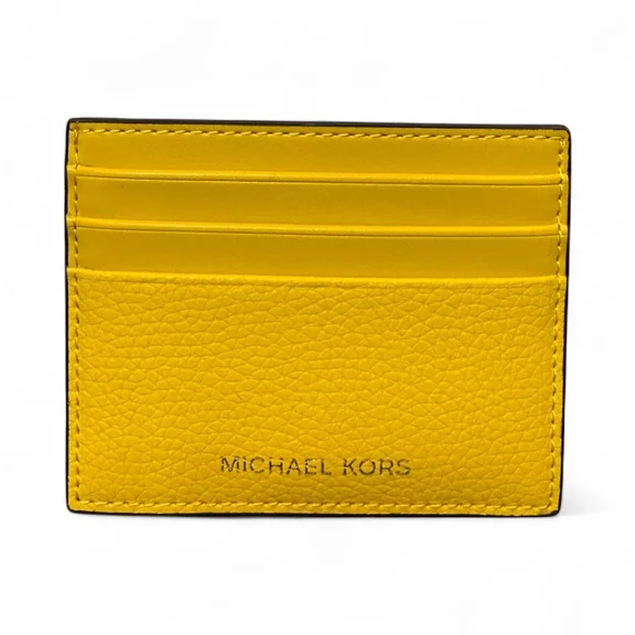 Michael Kors Men's Cooper Tall Card Case Wallet Credit Card Honey Leather $78