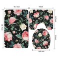 thumbnail image 3 of Pioneer Flower Floral Print Pattern Bathroom Rugs Sets 3 Piece,Toilet Cover Set,Absorbent Non Slip Bathroom Mats Sets with U-Shaped Contour Rug Toilet Rug Set, 3 of 5