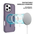 thumbnail image 5 of Allytechgroup Magnetic Translucent Back Case Cover for Apple iPhone 16 Pro, Rugged Bumper Heavy Duty Shockproof Anti-Scratch Protective Stylish Phone Case for Women Men, Darkpurple, 5 of 5