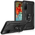thumbnail image 3 of Kaleidio Case For Samsung Galaxy S21 FE 5G [Hybrid Protector] Rubberized Shockproof [Ring Stand] 2-Piece Armor Cover [Black/Black], 3 of 7