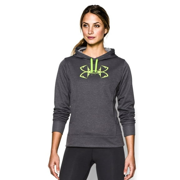 Under Armour Women's US Storm Fish Hook Hoodie Carbon Heather/X-Ray Sweatshirt XL (US 16)