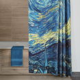 thumbnail image 4 of Cortina de Baño Impermeable Grande Juana Gallo Diseño de Noche Estrellada Pintura Azul, 4 of 7