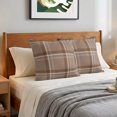 thumbnail image 6 of Pillow Covers 24x24 Set of 2, Brown Checkered Throw Pillow Covers Decorative Couch Cushion Cover, Stripes Brown Buffalo Plaid Microfiber Soft Square Pillowcases for Bedroom Living Room Sofa, 6 of 9