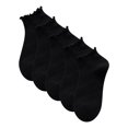 thumbnail image 3 of CUZIBR Cozy Socks For Women 5 Pairs Ruffles Solid Color Ankle Socks Low Cut Leisure Soft Cozy Boat Socks Fuzzy Socks,Grey,One Size, 3 of 3