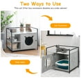 thumbnail image 7 of Demi Bonn 30" Hidden Cat Litter Box Enclosed Furniture, Indoor Wood Cat House with Iron Sturdy Structure, Gray, 7 of 7