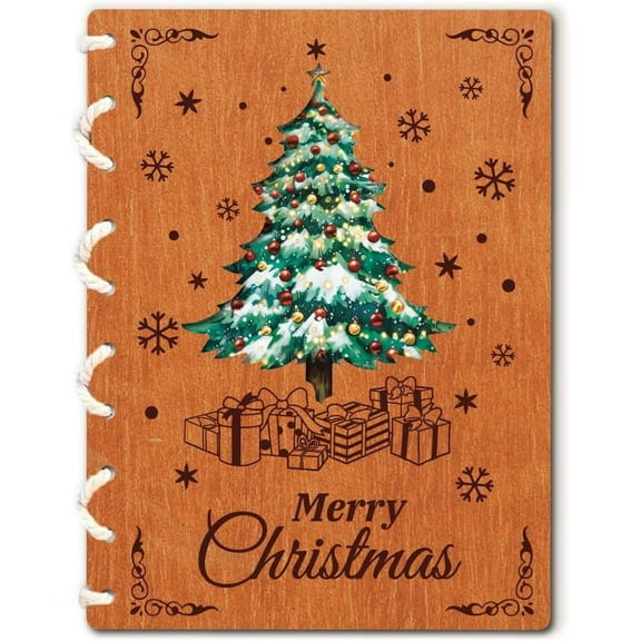 Colorful Christmas Tree Wooden Greeting Card Handmade Wood Merry Christmas Greeting Cards for Husband Wife Her Him Parents Friends Romantic Greeting Gift Card for Christmas Day Holiday Cards