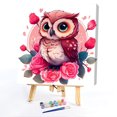 thumbnail image 2 of Kit de pintura por números DIY búho mano aceite arte imagen artesanía hogar pared decoración (H1238) FLhrweasw Nuevo, 2 of 9