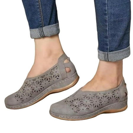 

Women Sandals Comfortable Flat Shoes Round Head Solid Color Walking for Dresses Jeans Skirts Short Pants