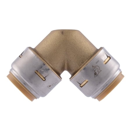 SharkBite Max UR256A Pipe Elbow 3/4 in Push-to-Connect 90 deg Angle DZR Brass 250 psi Pressure