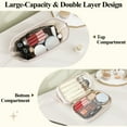 thumbnail image 3 of ZIVACATE Toiletry Bag For Women Makeup Bag With Compartments Cosmetic Bag Organizer For Travel Essentials Travel-Size Toiletries Accessories Bottles, Brushes Storage，White, 3 of 7