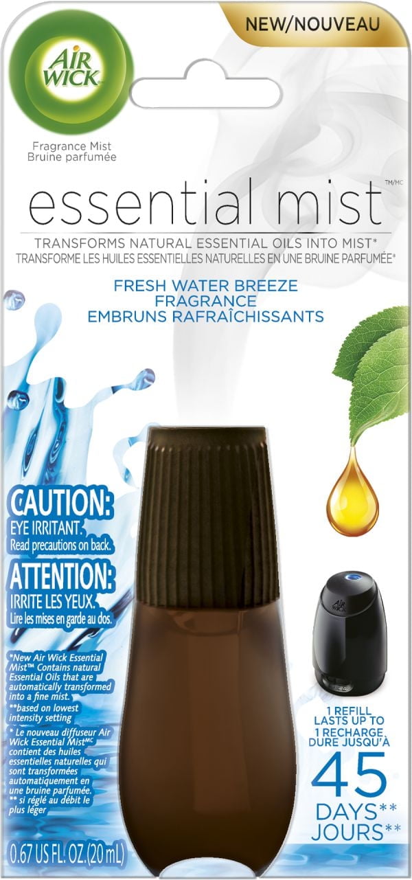 Air Wick Essential Mist Fragrance Oil Diffuser Refill, Fresh Water Breeze, 1 Count, Air Freshener, 1 Refill