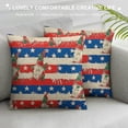 thumbnail image 3 of Shiartex 4th of July Gnome Pillow Covers Blue Red Stars and Stripes American Flag Decorative Pillows Cushion Case Patriotic Home Independence Day Memorial Pillowcases for Sofa Couch White, 3 of 5