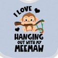 thumbnail image 4 of Inktastic Monkey I Love Hanging out with My Meemaw Boys or Girls Baby Bib, 4 of 4