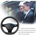 thumbnail image 3 of Funda deportiva para volante de coche en forma de D, de microfibra transpirable y piel sintética, antideslizante y protectora para el tipo D, 38 cm (15") de diámetro (marrón), 3 of 5