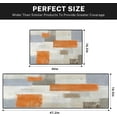 thumbnail image 2 of Orange Abstract Kitchen Rugs - Beige Contemporary Painting Art Mats, Non-Skid Washable Modern Runner Rug Brown Grey Kitchen Decor, Set of 2, Adds a Unique and Stylish Touch, 2 of 6