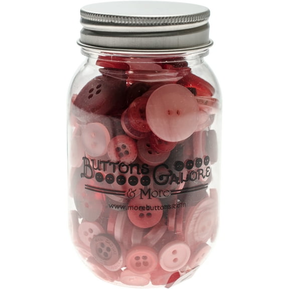 Buttons Galore Button Mason Jars-Valentine