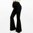 thumbnail image 2 of successthop Maternity Flare Leggings Loose Casual Pants Yoga High Waist Bottoms Solid Trousers for Pregnant Women Black, 2 of 7