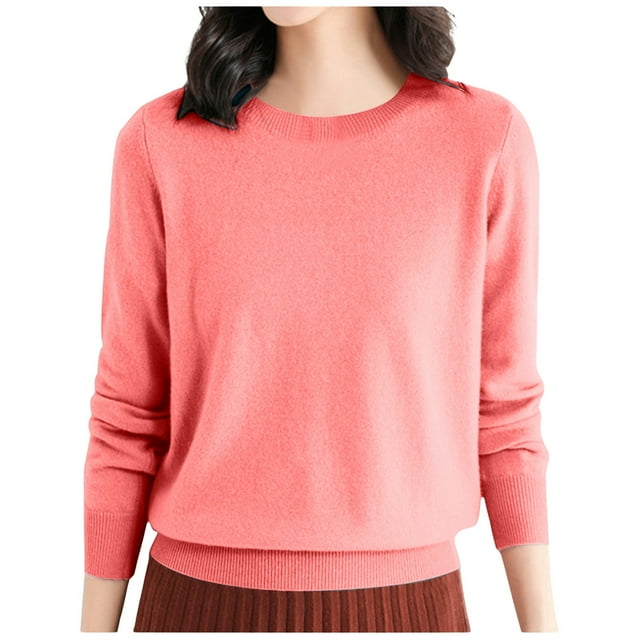 WEAIXIMIUNG Chandail Décontracté Ample en Tricot pour Femmes, Col Rond, Coupe Basse, Léger, pour Automne Hiver
