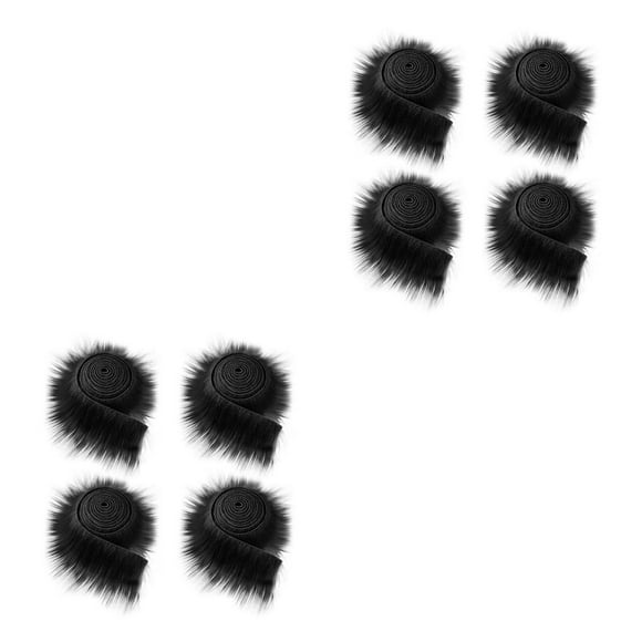 Billuyoard 4 Roll Soft Faux Fabric Fuzzy Furry Wide Costume Decor 9cmx6m Christmas 2piezas Negro 4 piezas
