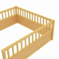 thumbnail image 6 of HICOMILA Montessori Bed with High Rails, Solid Wood Full Size Floor Beds with Fence, Low Platform Bed for Bedroom Playroom-Natural, 6 of 6