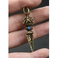 thumbnail image 3 of Bronze Exquisite Phurba Dagger Holder Xiangmo-chu Pendant 56MM Small Curio China, 3 of 13