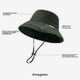 thumbnail image 3 of Fgnfyis Outdoor Sun Bucket Hat for Men and Women UPF 50+ Windproof Water Foldable Boonie Cap for Hiking Camping Fishing Army Green One Size, 3 of 3