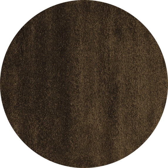 Ahgly Company Indoor Round Abstract Brown Contemporary Area Rugs, 8' Round