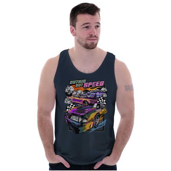 Retro Nuthin but Speed Racecar Sport Plus Size Graphic Tank Top Brisco Brands 2X