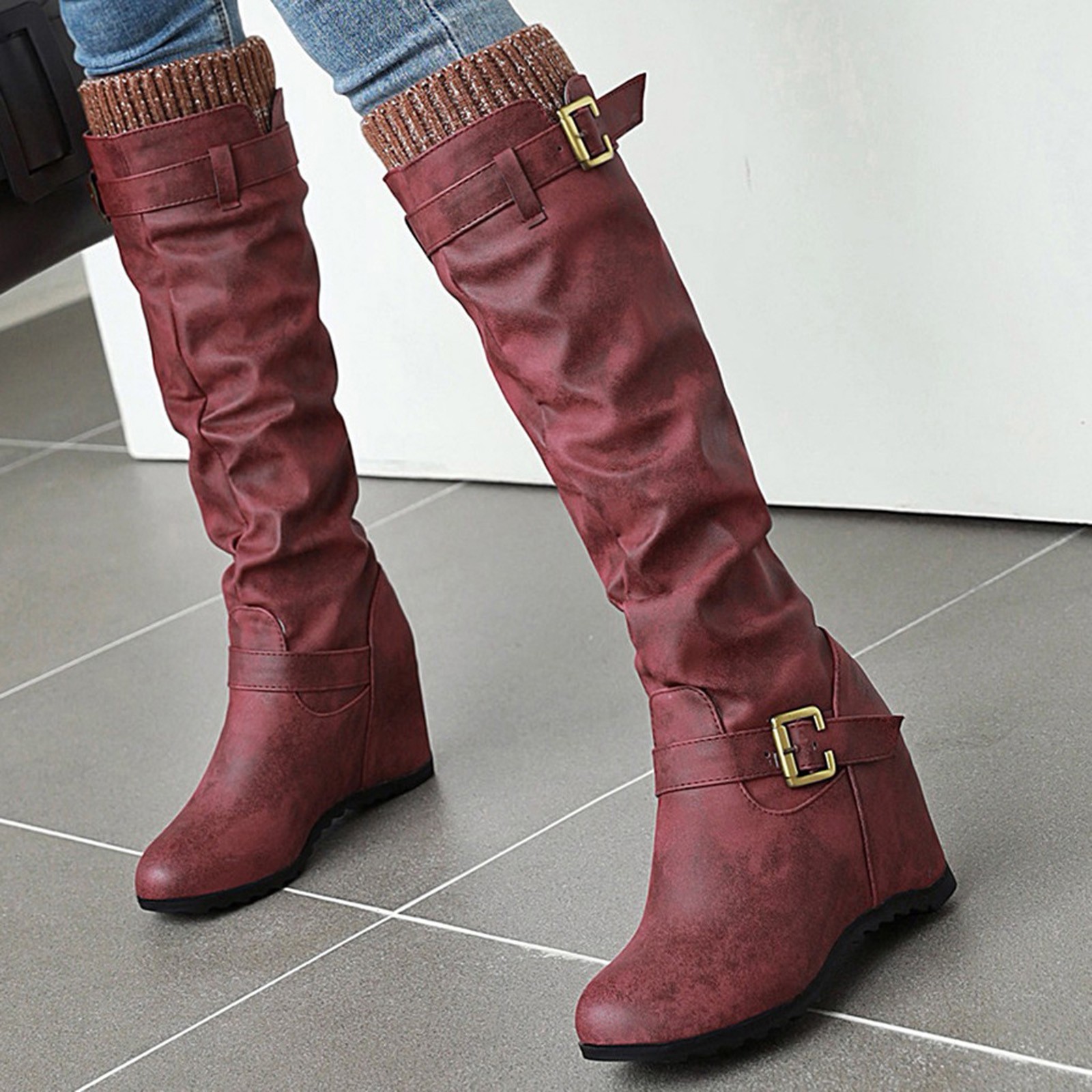 Bottes Femme Minnitonka - Taille 7 US - Gris - Cuir - Occasion