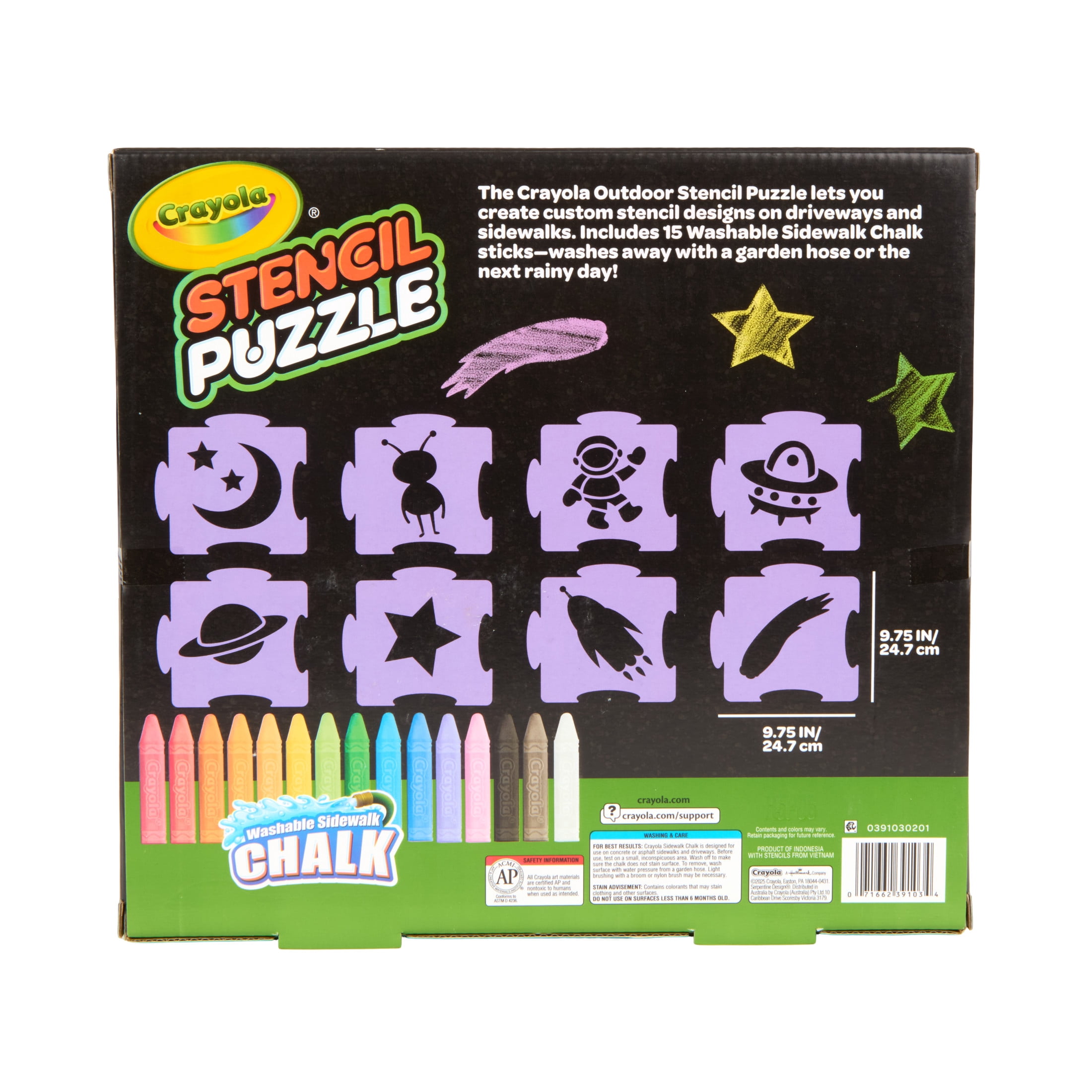 Unstable 各色土地 25枚セット 英語 Crayola Sidewalk Chalk Stencils (8ct), Outdoor Games and Toys for