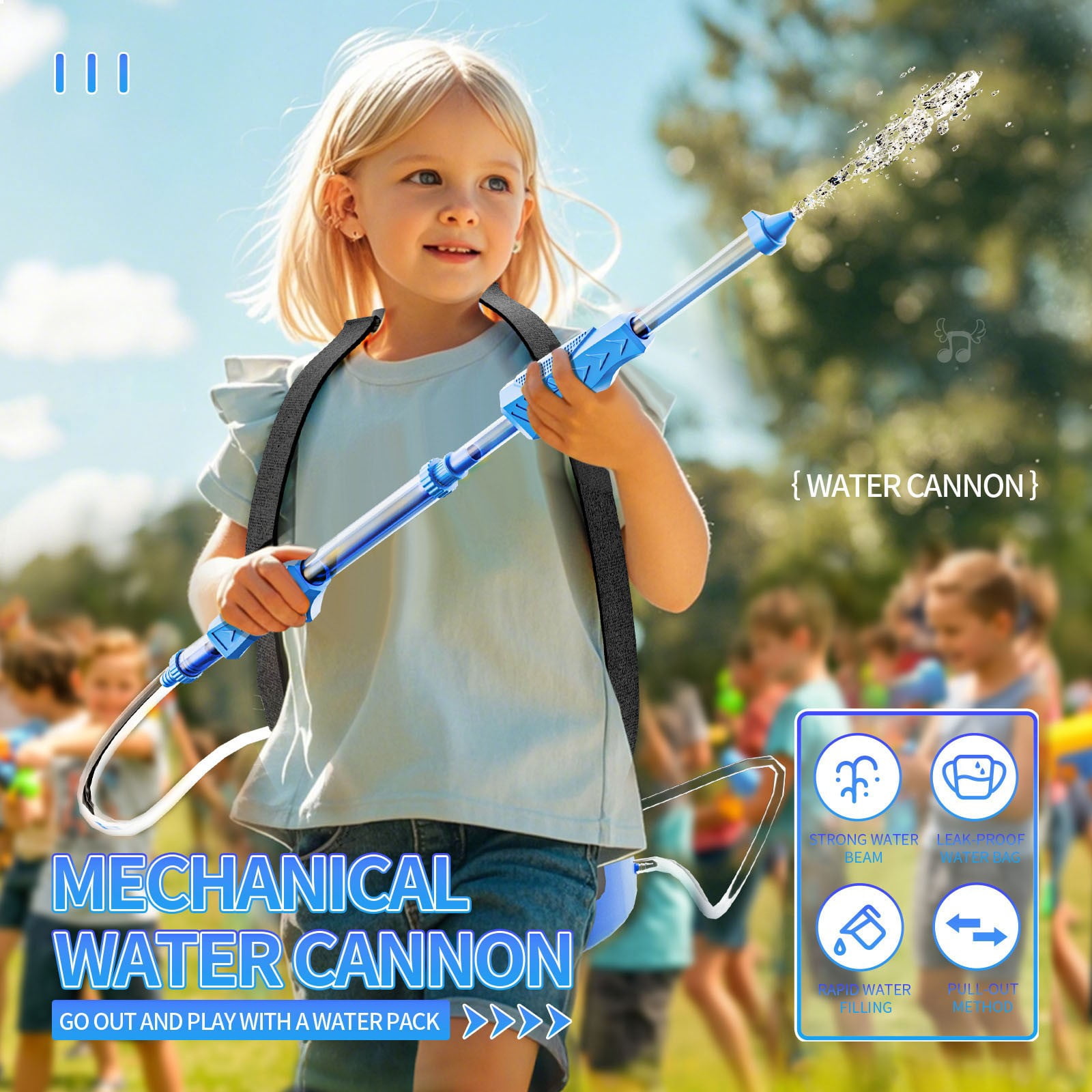 29 Inches Large Backpack Water Gun High Capacity Tank with Adjustable Straps Long Range Pump Action Water Blaster for Summer Outdoor Beach Party