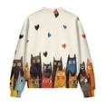 thumbnail image 5 of DISNIMO Cat Heart Printed Sweatshirts for Women Trendy Jackets Long Sleeve Outwear Warm Sweatshirts Fall Winter Clothes, S, 5 of 7
