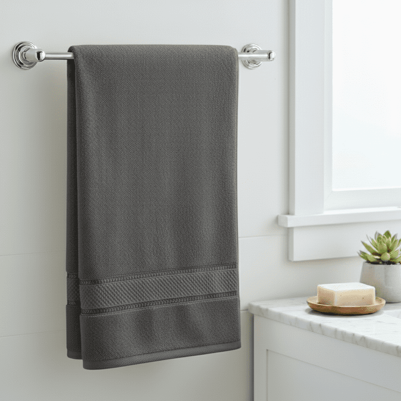 SKY BEDDINGS Premium 4-Piece Bath Towel Set - 600 GSM 100% Cotton, Soft, Lightweight & Highly Absorbent Towels for Bathroom, Perfect for Daily Uses - 27 x 54 Inches - Dark Grey