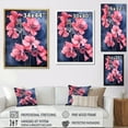 thumbnail image 4 of Designart "Minimal Expression Of Geraniums: Blue And Pink" Geraniums Floater Framed Wall Art Living Room, 4 of 5