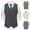 Dark Gray, variant on Men Vests Wool Herringbone Tweed Suit Vest Double Breasted Waistcoat Black