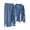 Blue, variant on Women Two Piece Shirt Set Button Down Long Sleeve Shirt Wide Leg Pants Set Casual Cotton Lounge Outfit Suit for Spring Summer