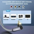 90 Degree RCA Cable 10ft/3M,RCA Subwoofer Cable Dual Shielded Right