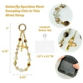 thumbnail image 2 of Wrapables Sparkling Beaded Cell Phone Wrist Strap, Keychain, Bag Charm with Lanyard Tether Tab, Amber Butterfly, 2 of 6
