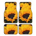 thumbnail image 1 of Kdxio Tapis de Sol de Voiture Imprimé Tournesol Buisson de Fleurs Universel SUV avant Arrière Tapis de Sol 4 Pcs avec Support en Caoutchouc Antidérapant Accessoires de Voiture pour la Plupart des Voitures, 1 of 7